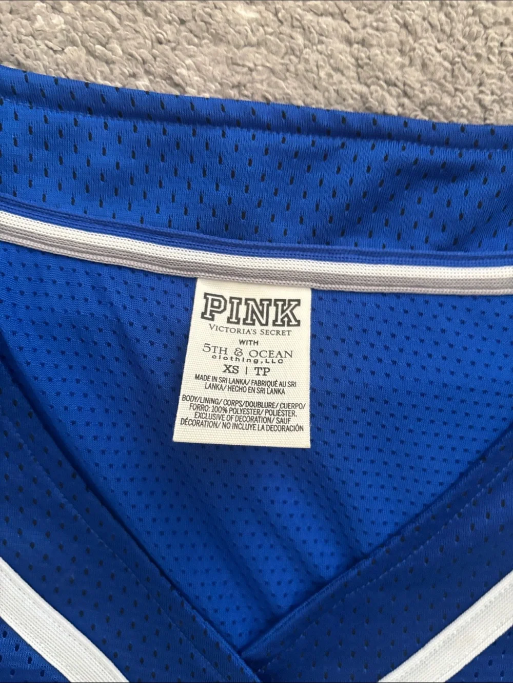 PINK Victoria's Secret Dodgers Royal Blue and White Baseball Jersey - Picture 4 of 6
